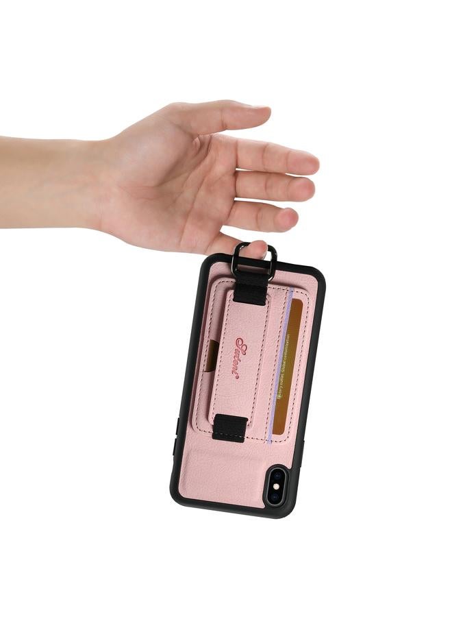 Suteni Case For iPhone X / XS H13 Litchi Leather Wrist Strap Wallet Back Phone Case - Image 4