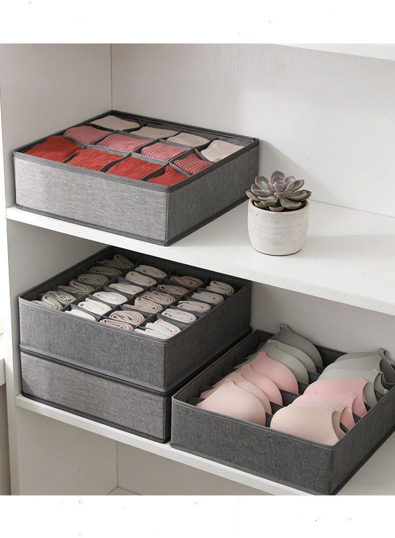 Yoawllty Foldable Underwear and Bras Drawer Organizers, 3 Pack Fabric Closet Dresser Drawers Organizers Dividers, Clothing Storage Organizers Box for Lingerie, Panties, Socks, Briefs - Image 5