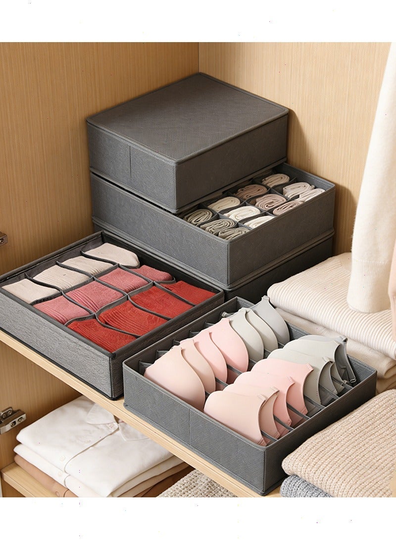 Yoawllty Foldable Underwear and Bras Drawer Organizers, 3 Pack Fabric Closet Dresser Drawers Organizers Dividers, Clothing Storage Organizers Box for Lingerie, Panties, Socks, Briefs - Image 4