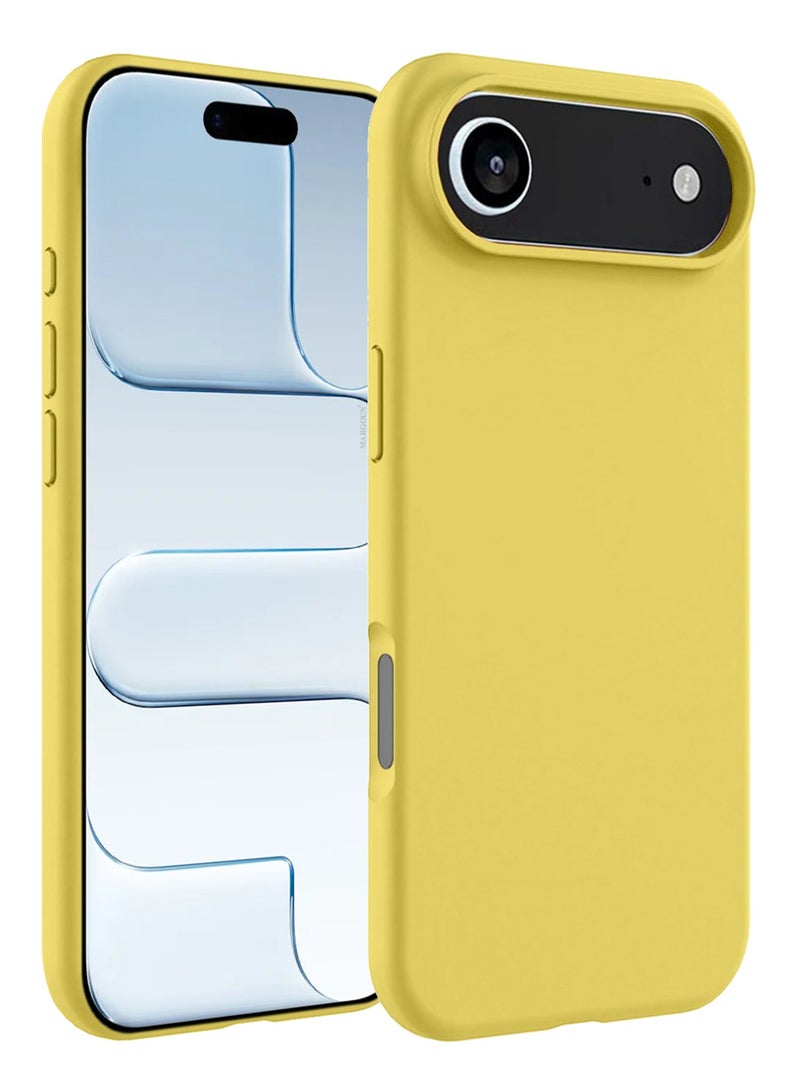 Silicone Protective Phone Case for iPhone 17 Air - Soft Anti-Scratch Microfiber Lining Ultra Slim Drop Protection Phone Cover - Yellow - Image 2