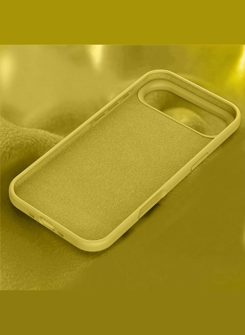 Silicone Protective Phone Case for iPhone 17 Air - Soft Anti-Scratch Microfiber Lining Ultra Slim Drop Protection Phone Cover - Yellow - Image 5