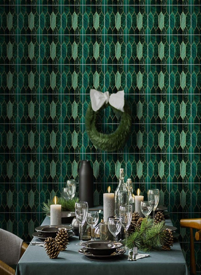 Alwayspon 30Pcs Mosaic Effect Peel&Stick Wall Tile Transfers Sticker, 8x8inch Self-Adhesive PVC Backsplash Tile Decals for Bathroom Kitchen Decor, Green Hexagon - Image 4