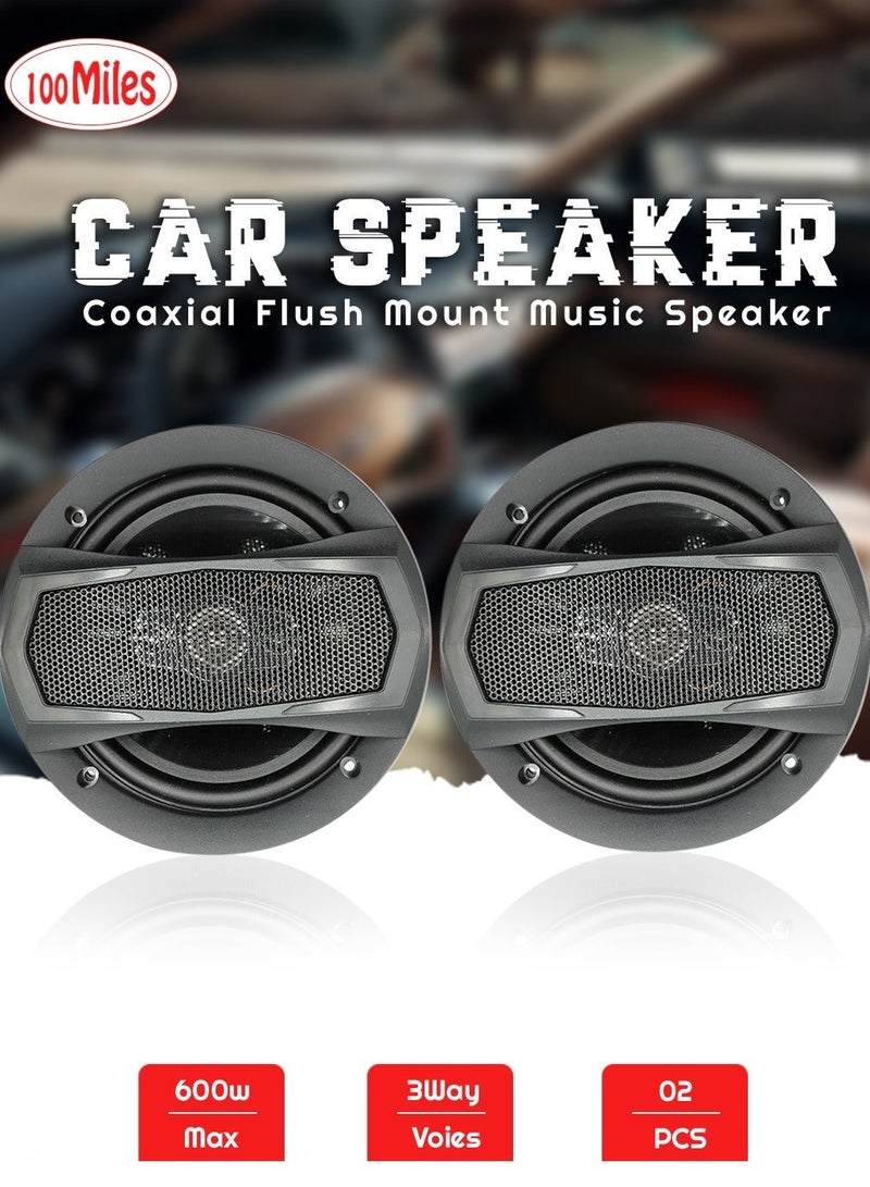 100Miles 100 Miles 2 Pcs Set Car Speaker 40W 600W Speaker 158mm 6 Coaxial Flush Mount Music Speaker 4914 - Image 3