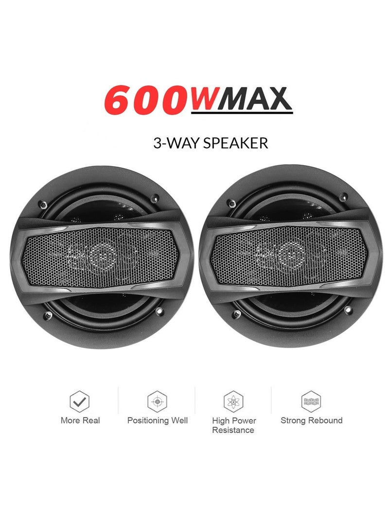 100Miles 100 Miles 2 Pcs Set Car Speaker 40W 600W Speaker 158mm 6 Coaxial Flush Mount Music Speaker 4914 - Image 2