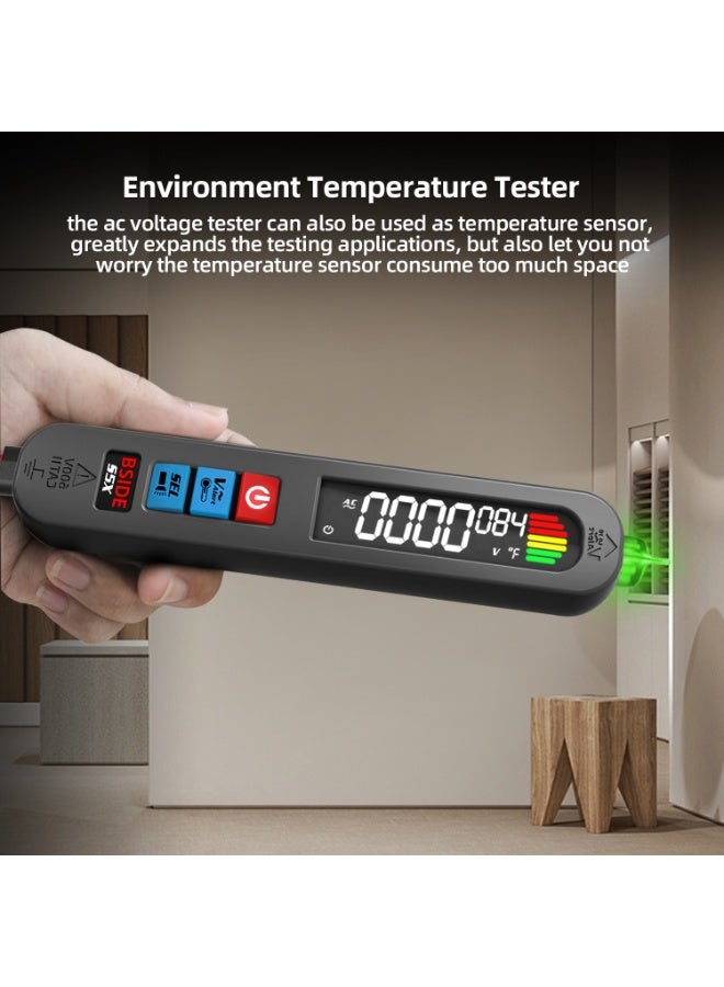 بي سايد جهاز قياس الجهد الكهربائي BSIDE S5X الذكي متعدد الاستخدامات بشاشة ملونة وقلم قابل لإعادة الشحن، لقياس السعة، والصمام الثنائي، وVFC، والأوم، ودرجة الحرارة المحيطة، مع مصباح يدوي - Image 5