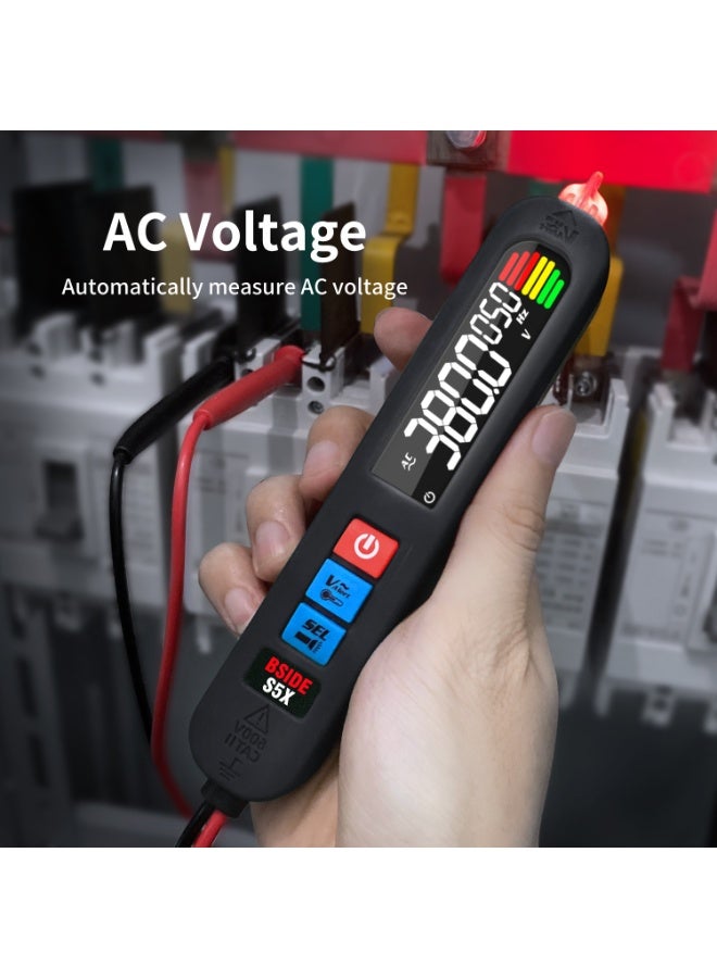 بي سايد جهاز قياس الجهد الكهربائي BSIDE S5X الذكي متعدد الاستخدامات بشاشة ملونة وقلم قابل لإعادة الشحن، لقياس السعة، والصمام الثنائي، وVFC، والأوم، ودرجة الحرارة المحيطة، مع مصباح يدوي - Image 2