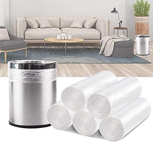 Supellectilem 4 Gallon Trash Bags - 100 Small Mini Garbage Bags | 17" x 18" Clear Waste Basket Trash Bags | Bulk Plastic Bathroom Trash Can Liners - Image 1