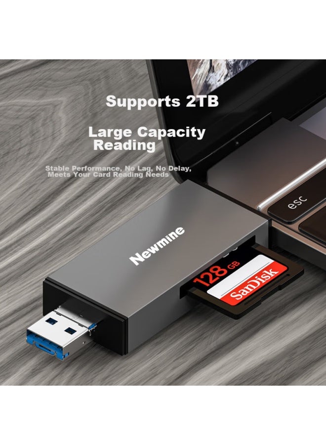 Newmine Multi-functional Expansion Dock 7-in High-speed Card Reader Supports Sd/tf/usb For Dslr Cameras, Smartphones, Dash Cams, Memory Cards Storage - Image 2