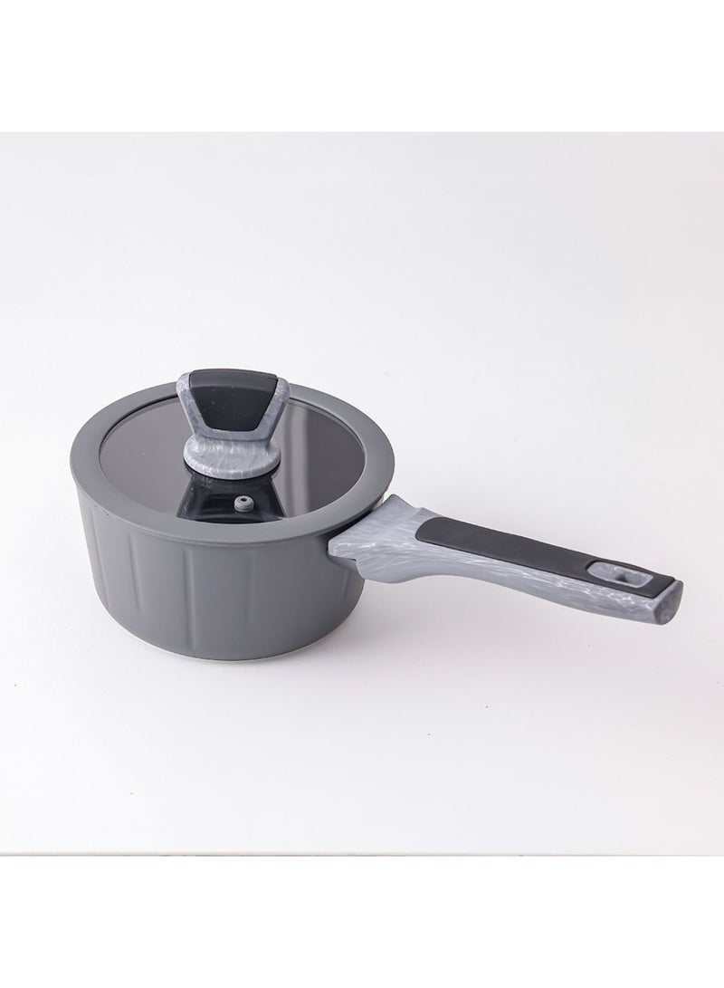 DANUBE HOME Chef's Delight Stella Sauce Pan with Lid – Premium Non-Stick PFOA Free Saucepan for Cooking, Induction Compatible, Durable Kitchen Cookware with Heat-Resistant Handle L16XW8.5Cm - Image 1