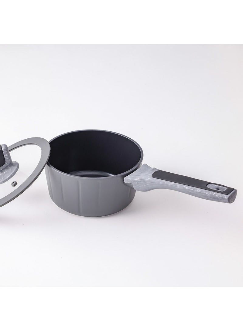 DANUBE HOME Chef's Delight Stella Sauce Pan with Lid – Premium Non-Stick PFOA Free Saucepan for Cooking, Induction Compatible, Durable Kitchen Cookware with Heat-Resistant Handle L16XW8.5Cm - Image 2