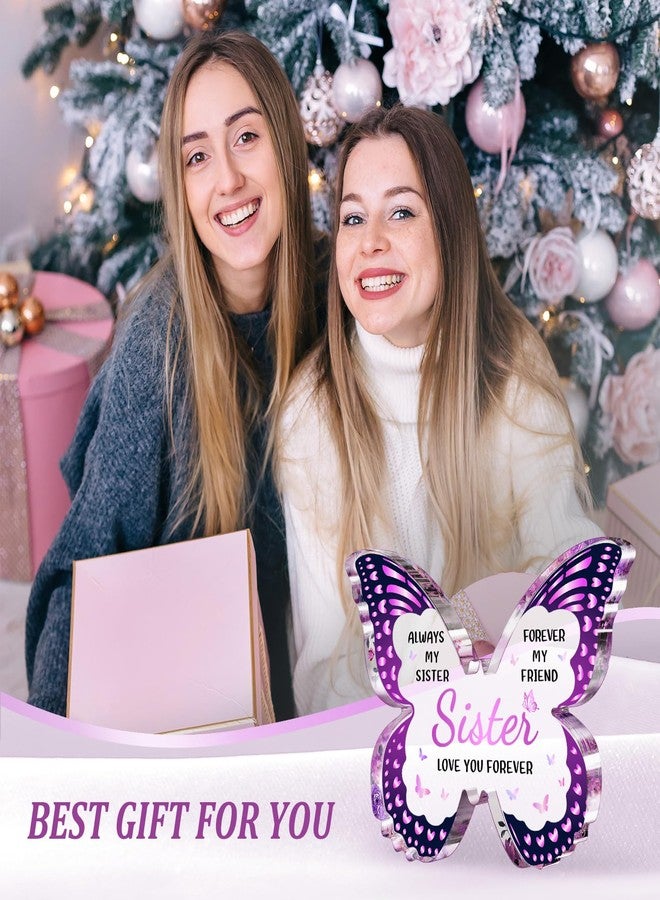 GLEEVERA Sister Birthday Gifts, Birthday Gift for Sister from Sisters Brother, Valentines Mothers Day Birthday Christmas - Butterfly 5x3.8 IN Acrylic Decorative Plaques - Image 2