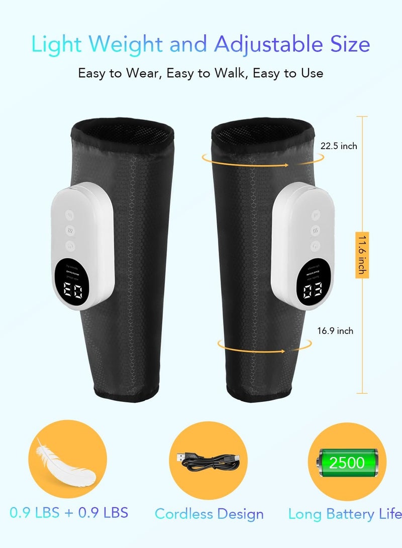 2Pcs Electric Leg Massager Leg Shaping Wireless Air Compression Heating Calf Massager with 3 Modes 3 Intensities Arm Body Circulation Muscle Relaxation Varicose Veins Physiotherapy - Image 5