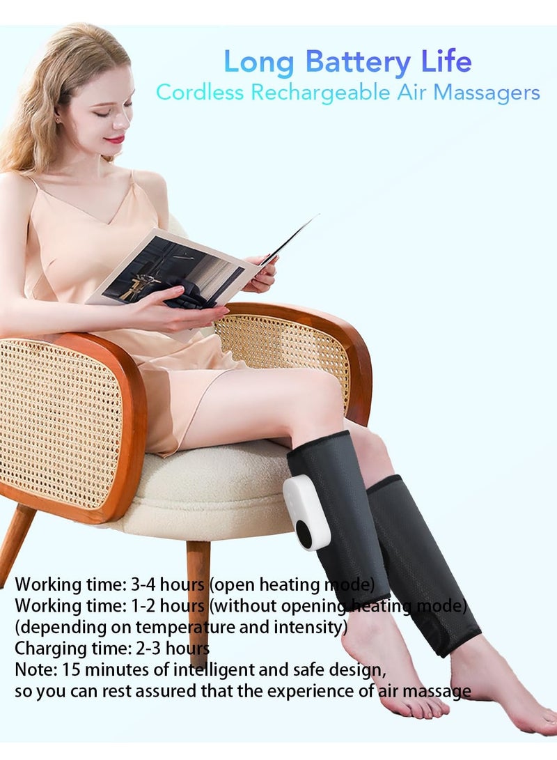 2Pcs Electric Leg Massager Leg Shaping Wireless Air Compression Heating Calf Massager with 3 Modes 3 Intensities Arm Body Circulation Muscle Relaxation Varicose Veins Physiotherapy - Image 3