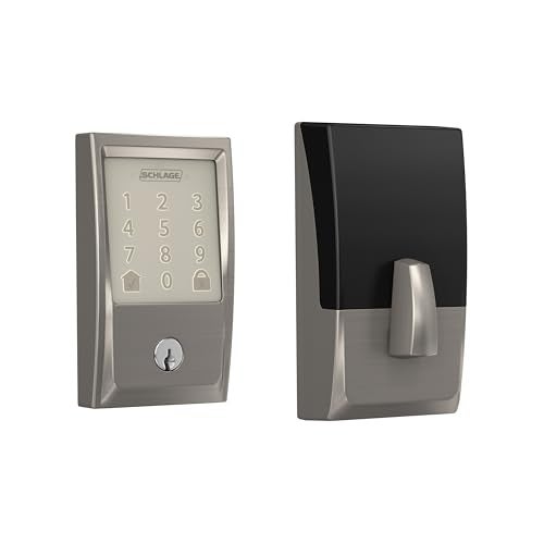 SCHLAGE قفل شلاغ إنكود الذكي WiFi للباب الأمامي - دخول بدون مفتاح مع تطبيق أو شاشة تعمل باللمس - يعمل مع أليكسا، هاي قوقل، و Airbnb - إنشاء رموز للضيوف - لون النيكل المصقول - Image 1