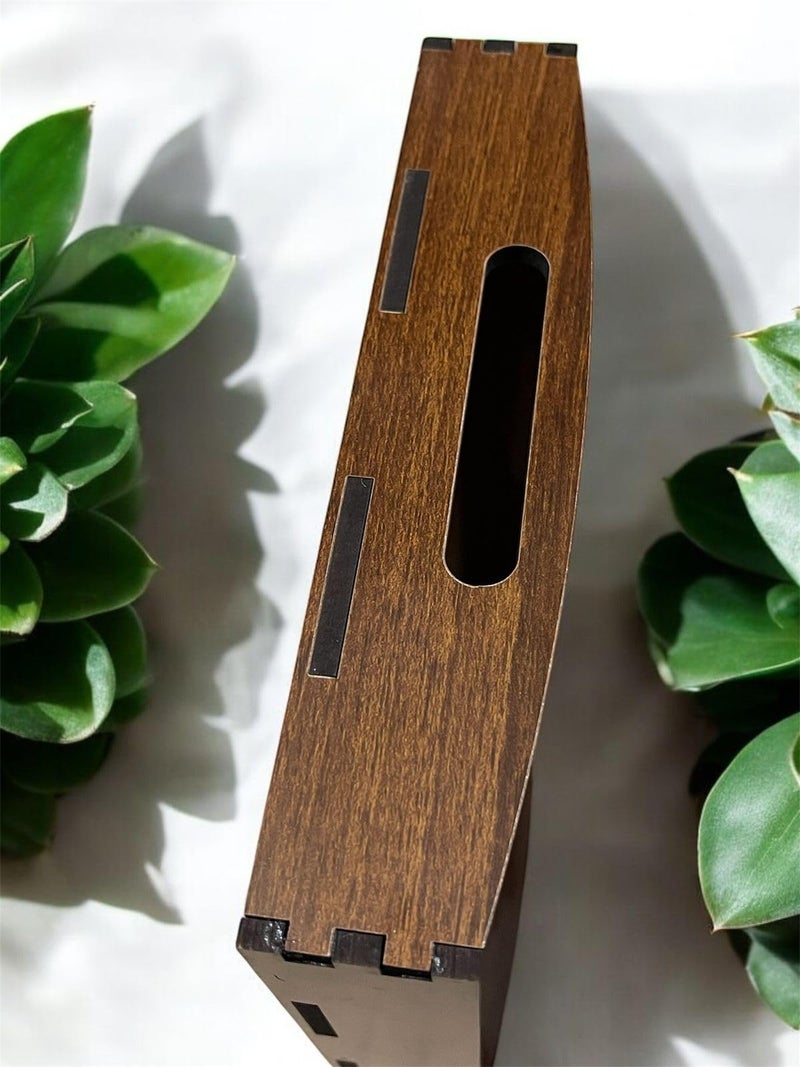 Nishomes Decorative Wooden Serving Tray with Handles, Dark Brown, Rectangle, Ideal for Breakfast, Tea, Coffee, Snacks - Multipurpose (11x9x1.5) in - Image 5
