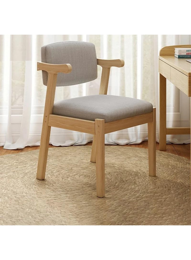 LIMOS Lounge Chair with Armrests Ergonomic Restaurant Chair Household Negotiation Solid Wood Reading Chair - Image 1