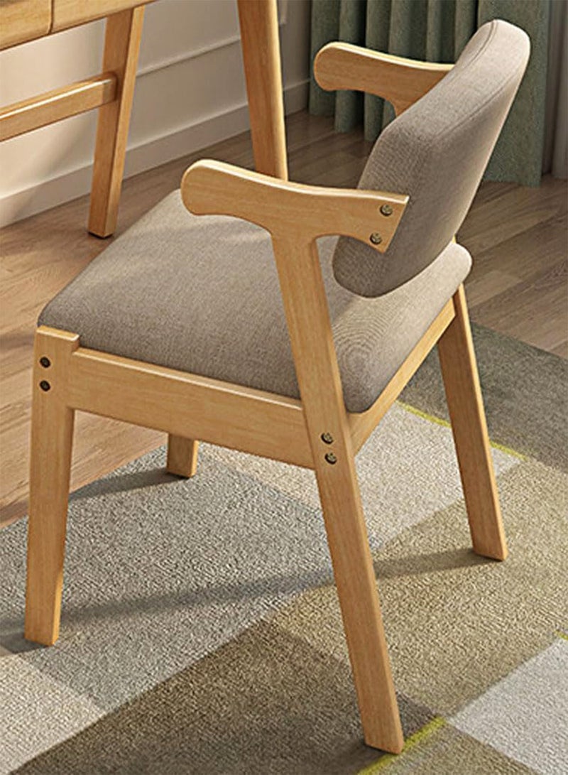 LIMOS Lounge Chair with Armrests Ergonomic Restaurant Chair Household Negotiation Solid Wood Reading Chair - Image 2