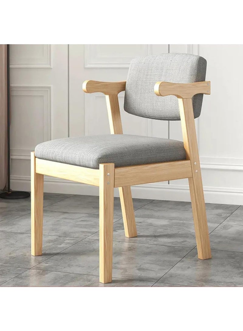 LIMOS Lounge Chair with Armrests Ergonomic Restaurant Chair Household Negotiation Solid Wood Reading Chair - Image 4