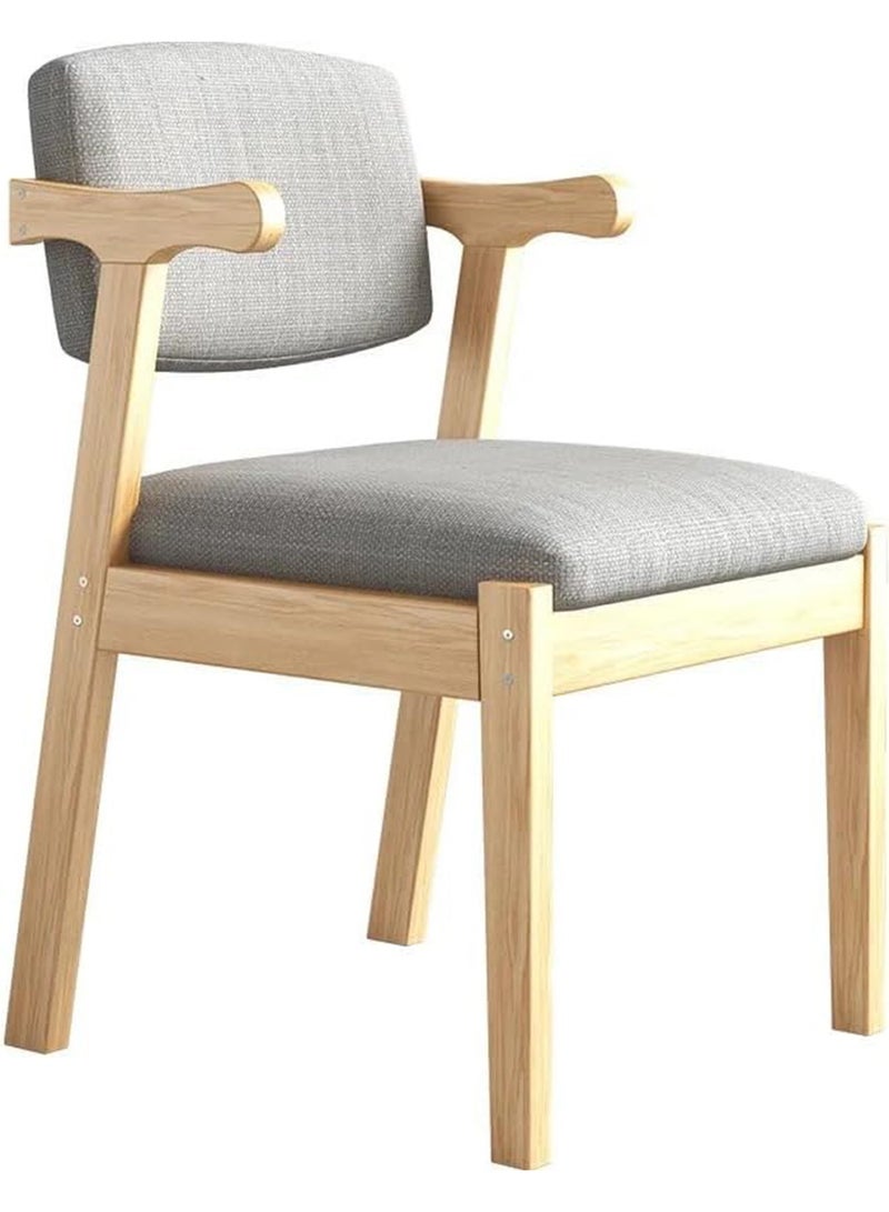 LIMOS Lounge Chair with Armrests Ergonomic Restaurant Chair Household Negotiation Solid Wood Reading Chair - Image 5