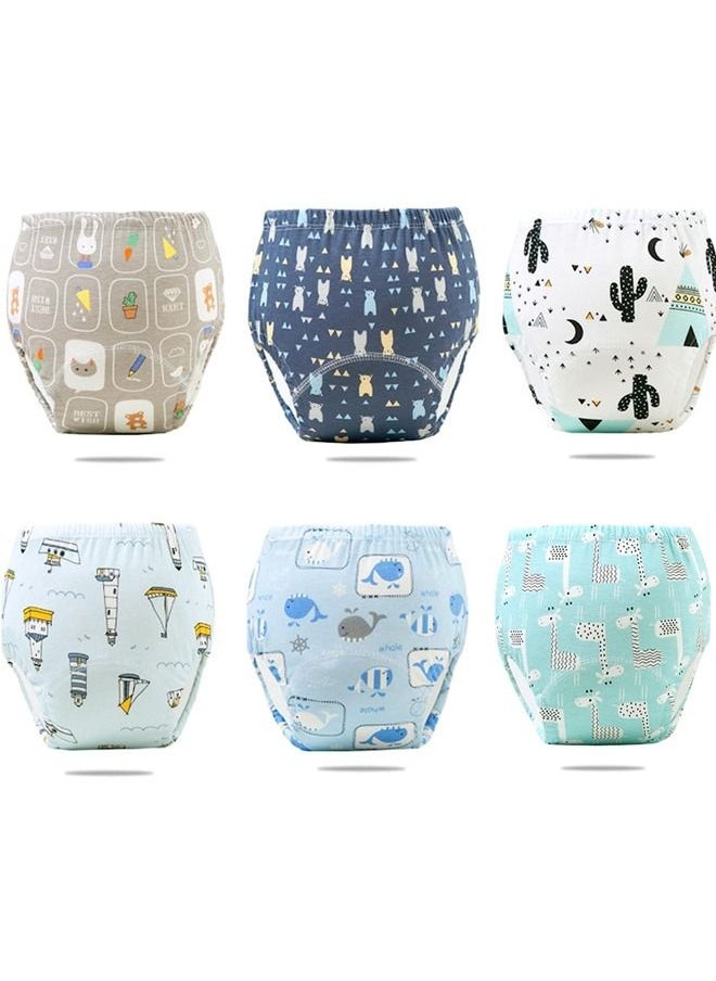 Beauenty 6PCS Baby Potty Training Pants, Breathable Potty Training Underwear, Toddler Training Underwear For 0-3 Years Boy And Girls Strong Absorbent Cotton Training Pants (L, Boy)  - Image 1