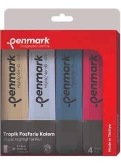 PENMARK Highlighter 4 Color Set Tropical 