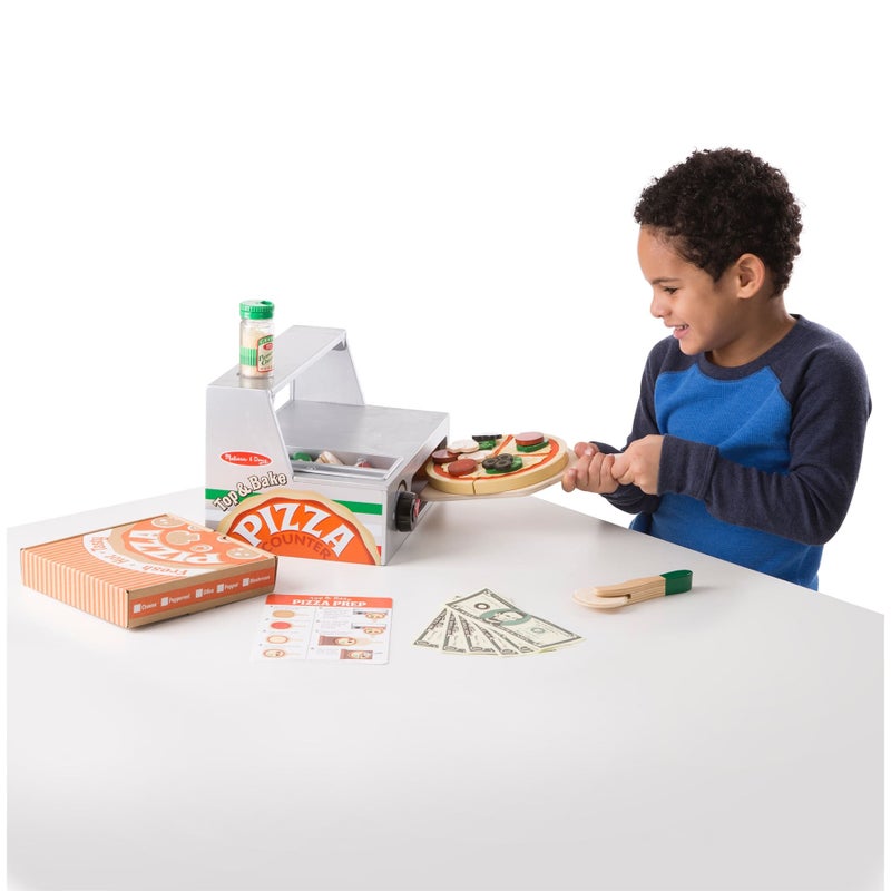 Melissa & Doug Top & Bake Pizza Counter Wooden Set - Image 3