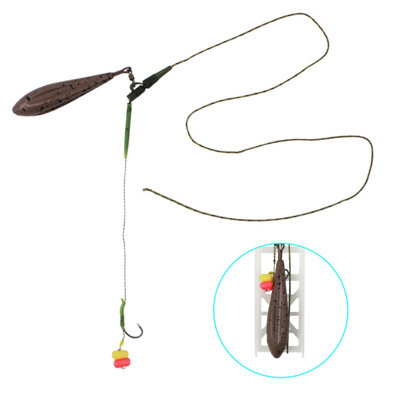 COONOR 3 Pack Carp Fishing Inline Rig Set with Sinker Weight Tail Rubber Tubes Anti-Tangle Sleeves Quick Change Swivels - Image 5