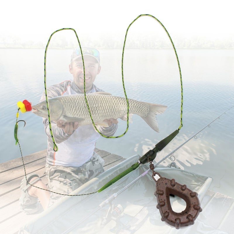 COONOR 3 Pack Carp Fishing Inline Rig Set with Sinker Weight Tail Rubber Tubes Anti-Tangle Sleeves Quick Change Swivels - Image 3