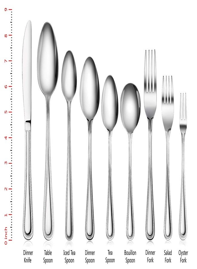 نيو ستار فود سيرفيس مجموعة من 12 ملعقة صغيرة بنمط خرز من نيو ستار فود سيرفيس 58543، مقاس 8/0، طول 6.3 بوصة - Image 4