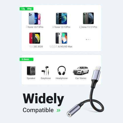 CARE CASE Ligtning to 3.5mm Audio Jack Adapter, Headphone Aux Connector Nylon Cable (Pack of 1) - Image 5