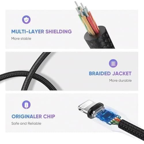 CARE CASE Ligtning to 3.5mm Audio Jack Adapter, Headphone Aux Connector Nylon Cable (Pack of 1) - Image 3