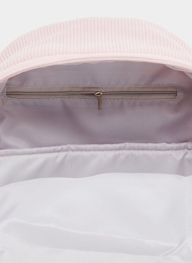 ستايلي حقيبة ظهر ستايلي مخملية مع تفاصيل رقعة - Image 5