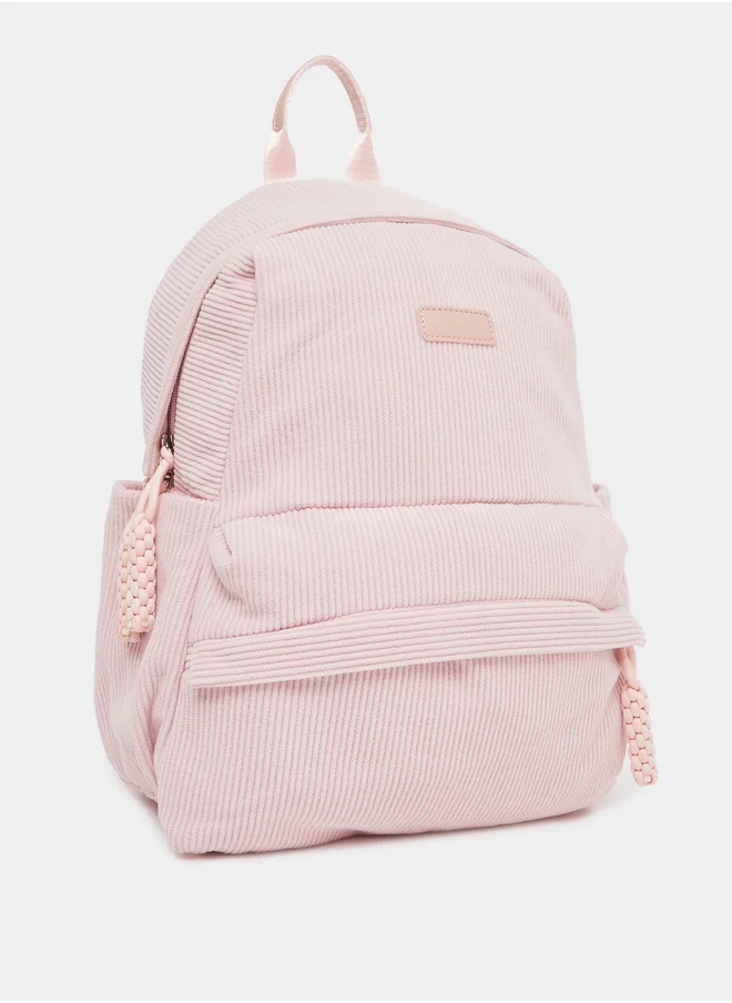 Styli Styli Corduroy Backpack with Patch Detail