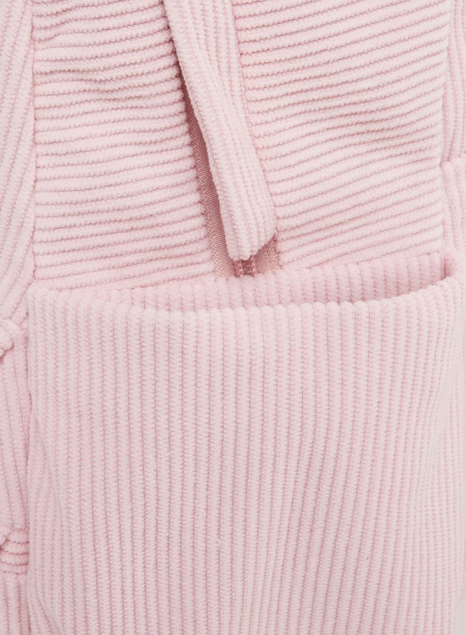 ستايلي حقيبة ظهر ستايلي مخملية مع تفاصيل رقعة - Image 4