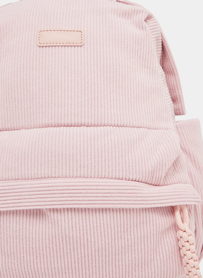 Styli Styli Corduroy Backpack with Patch Detail