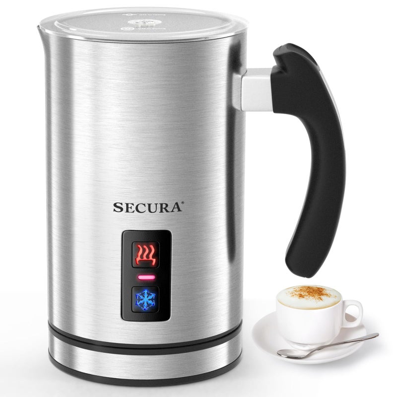Secura Secura Electric Milk Frother Automatic Milk Steamer Warm or Cold Foam Maker for Coffee Cappuccino Latte Stainless Steel Milk Warmer with Strix Temperature Controls 