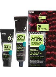 ALL ABOUT CURLS All About Curls Permanent Hair Color Dye For Curly Hair | 100% Gray Coverage | Nourished & Radiant Curls | Vibrant Shine & Color 