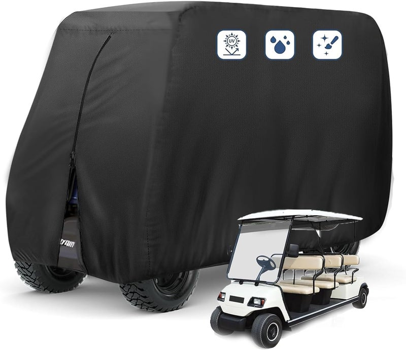 FLYMEI Golf Cart Cover for EZ GO, Club Car, and Yamaha - 2/4 Passenger Waterproof Protection - Image 1