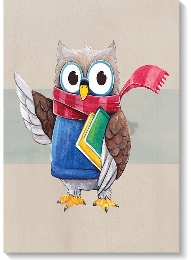 RYN Owl Printed Wall Art Beige/Brown/Red 40x60cm - Image 2