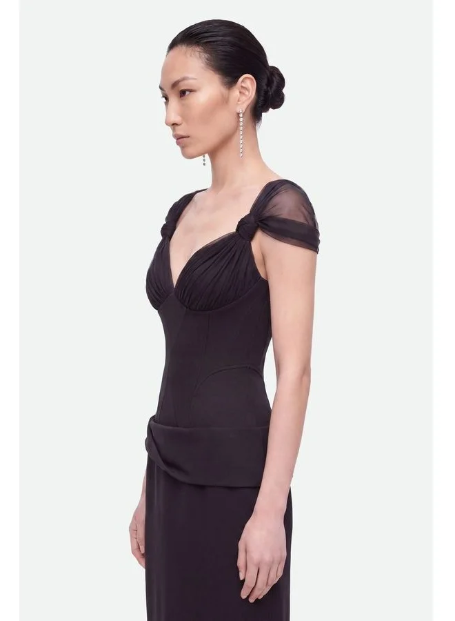 Nocturne Boned Sweetheart Peplum Midi Dress