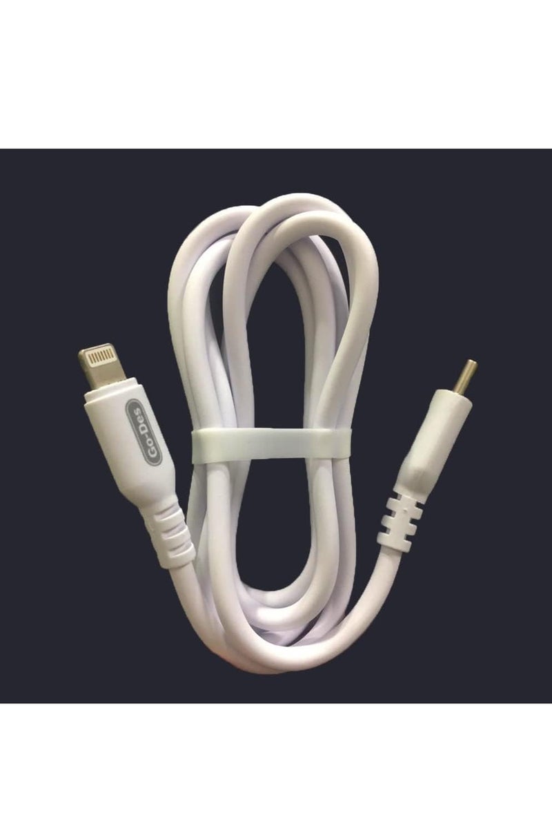 جو-ديز كابل Go-Des المصنوع من سبائك الألومنيوم والنحاس المعلب بقوة 18 وات وبطول متر واحد للشحن السريع ونقل البيانات (GD-UC582/أبيض) - Image 2