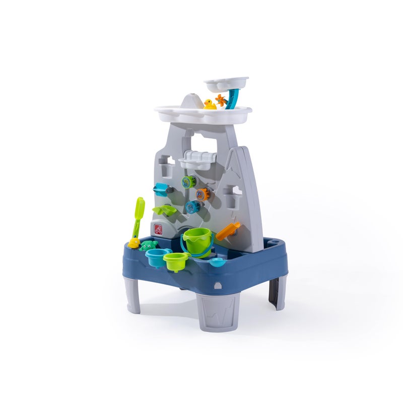 Step2 Misting Mountain & Waterfall Water Table with 21-Piece Accessory Set, Plastic, Ages 18 Monthsâ€“5 Years, Gray - Image 1
