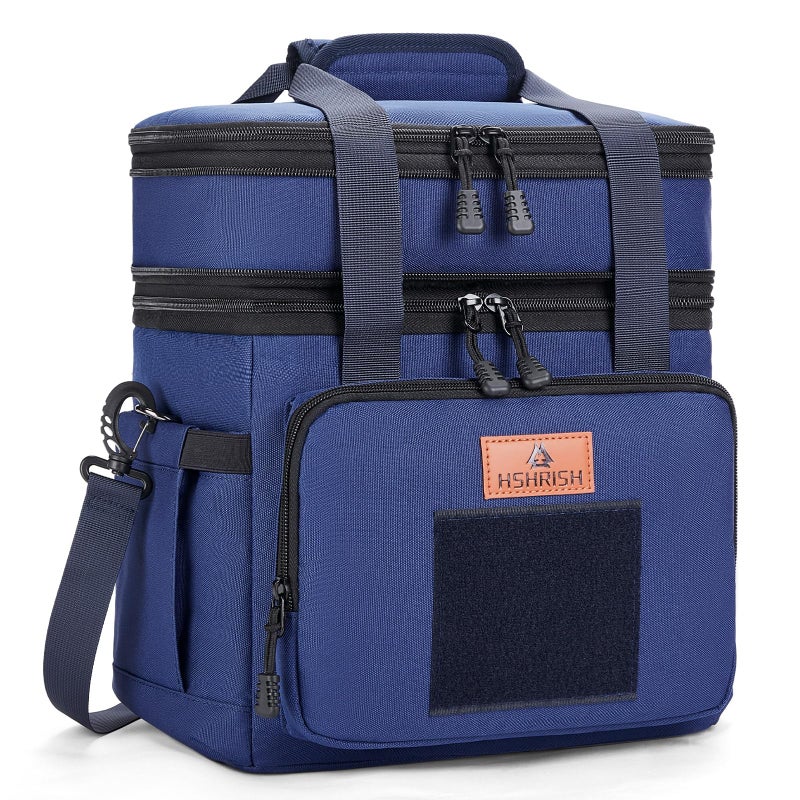 HSHRISH Lunch Box for men Expandable Insulated Large Lunch Bag Heavy Duty Waterproof Leakproof Tactical Cooler Bag for Men Work Outdoor Picnic Day Trips 24 Can16 L Blue