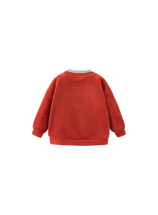 Minibala Fleece-lined Hoodie Kids Winter New Warm Fake Two-piece Cute Top - Image 3