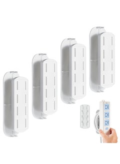KASTWAVE Self Adhesive Power Strip Holder Power Socket Mounts with Wire Wrap Function, Plastic Power Bar Holder Power Strip Fixer for Router Computer Kitchen Home Office Cable Management 5 Pack  - Image 1