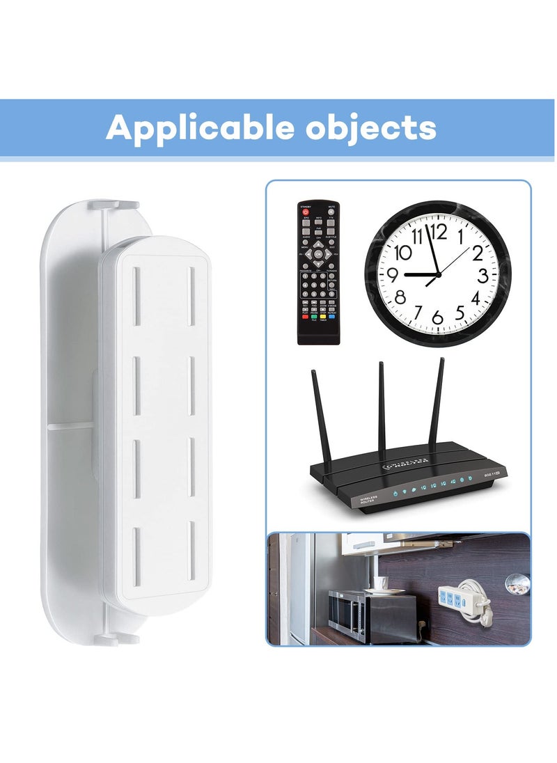 KASTWAVE - Self Adhesive Power Strip Holder Power Socket Mounts with Wire Wrap Function, Plastic Power Bar Holder Power Strip Fixer for Router Computer Kitchen Home Office Cable Management 5 Pack - Image 1