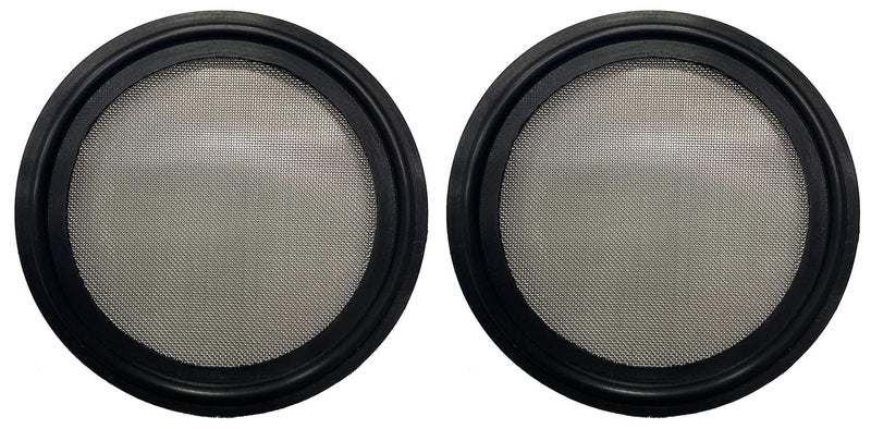 DR.COMPONENT 2" Sanitary Tri-Clamp Gaskets (Pack of 2), Bonded Type Screen (#40 Mesh/ 420 μm) Gaskets, Black Viton - Image 2