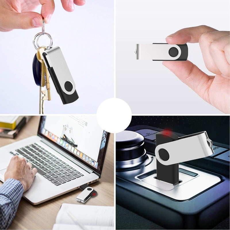 Kootion 10 Pack 32GB Flash Drive USB 3.0 Thumb Drive USB Drives Jump Drives Keychain Memory Stick Black - Image 5