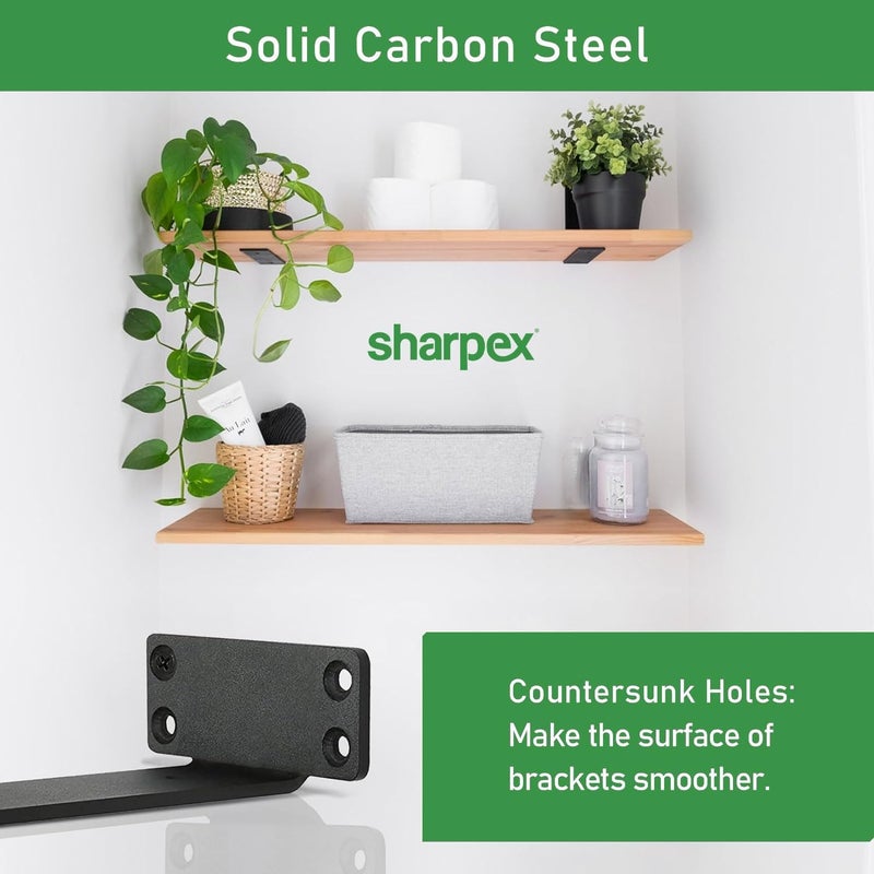 HIRVALL Heavy Duty Shelf Bracket for Wall Shelves Angle Brackets with Screws Decorative Corner Shelf Supporter Wall RackPowder Coated Angle Wall Metal Only Brackets Black 2 5 Inch - Image 5