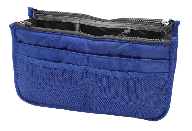 AREO Travel Cosmetic Pocket Women Ladies Multi-Function Makeup Pouch Zipper Wash Toiletries Storage Insert Organizer Purse (Blue) - Image 2